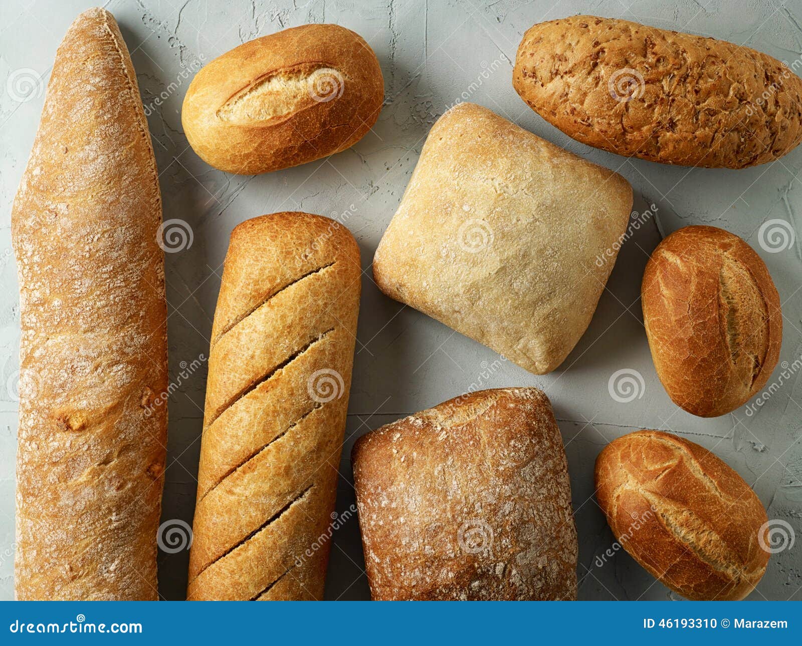 Freshly baked bread buns stock photo. Image of cement 46193310