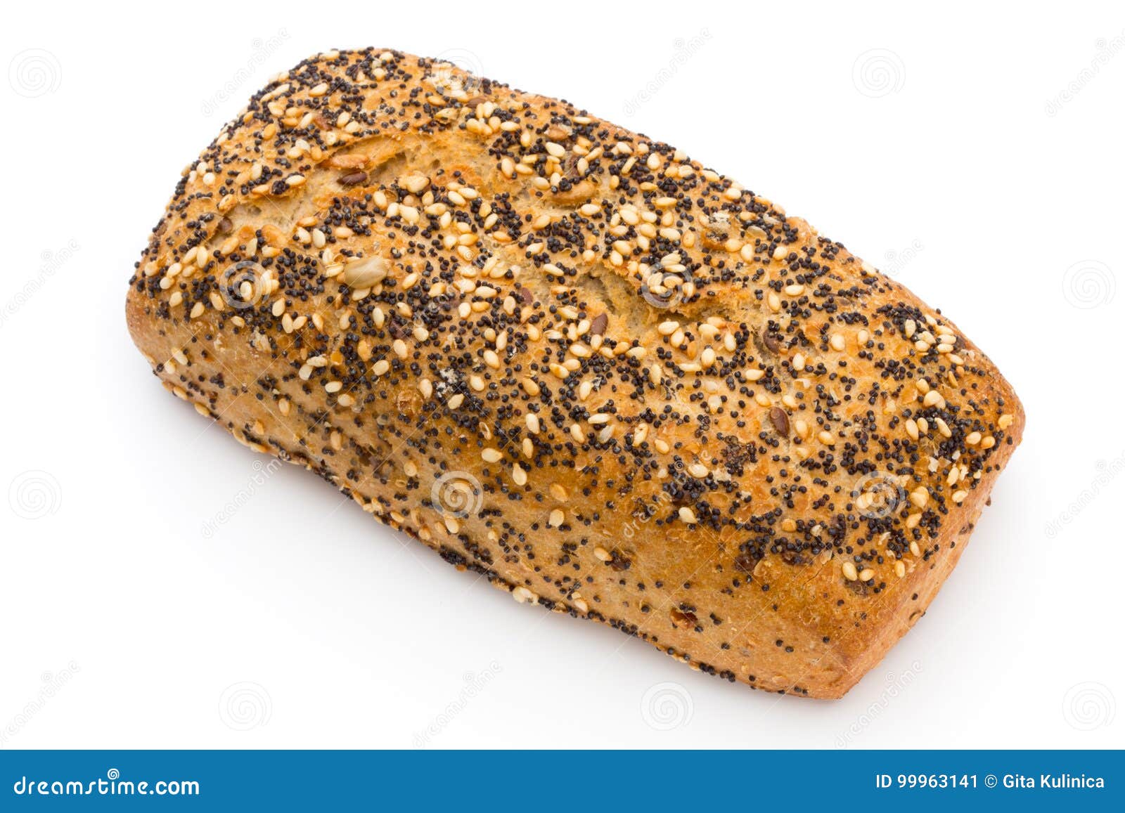 Freshly Baked Bread Isolated on White Background. Stock Image Image