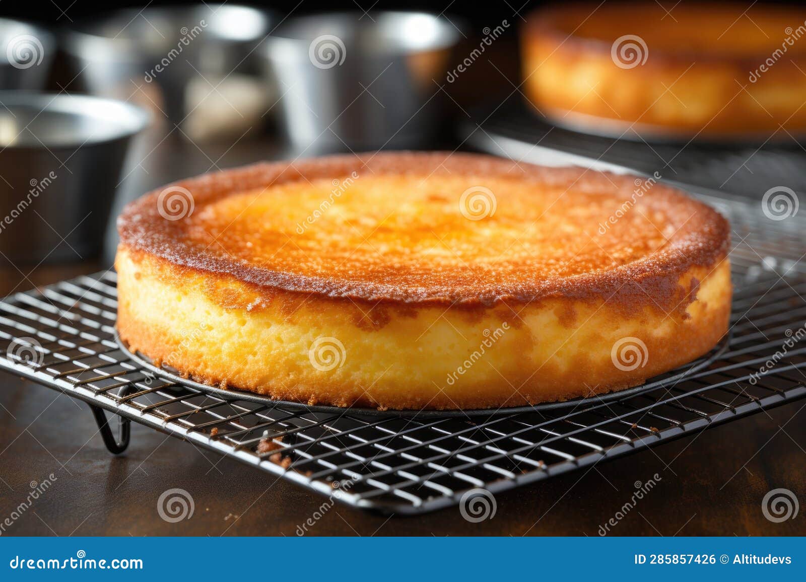 Freshly Baked Cheesecake Cooling on a Rack Stock Photo Image of slice, crust 285857426