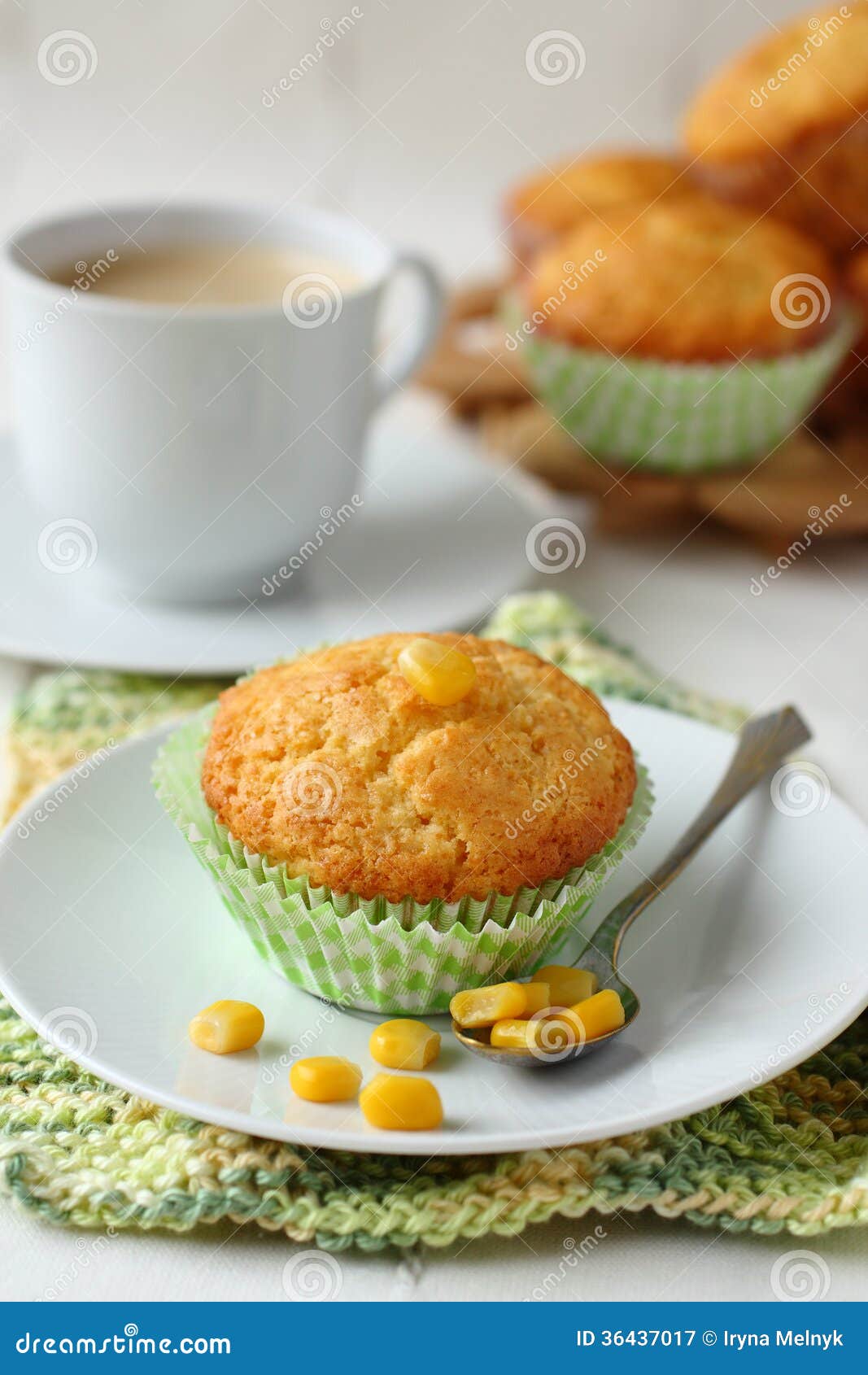 Freshly Baked Corn Muffins on the Plate Stock Image Image of cooking