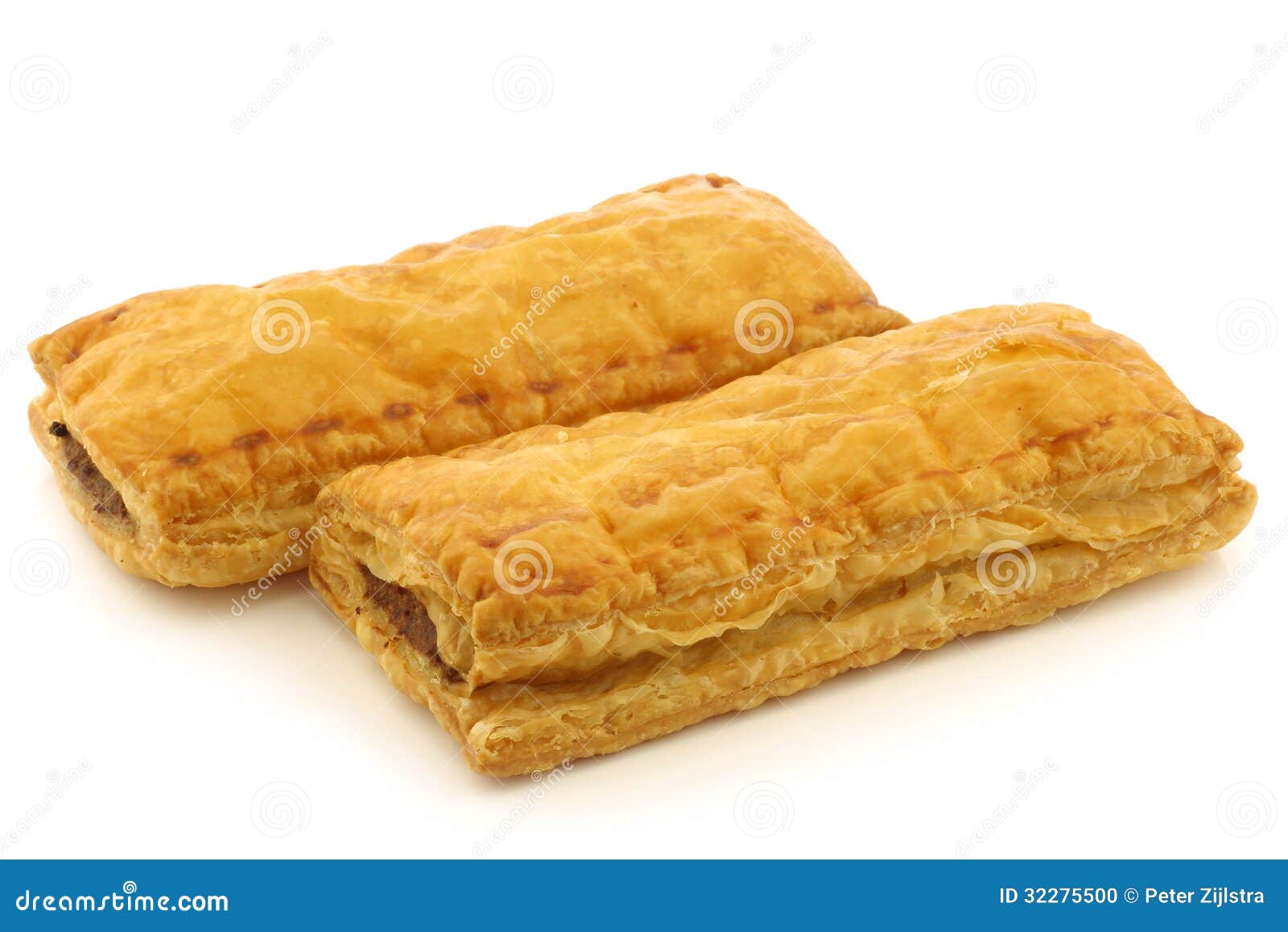 Freshly Baked Dutch Traditional Sausage Rolls Stock Photo - Image of ...