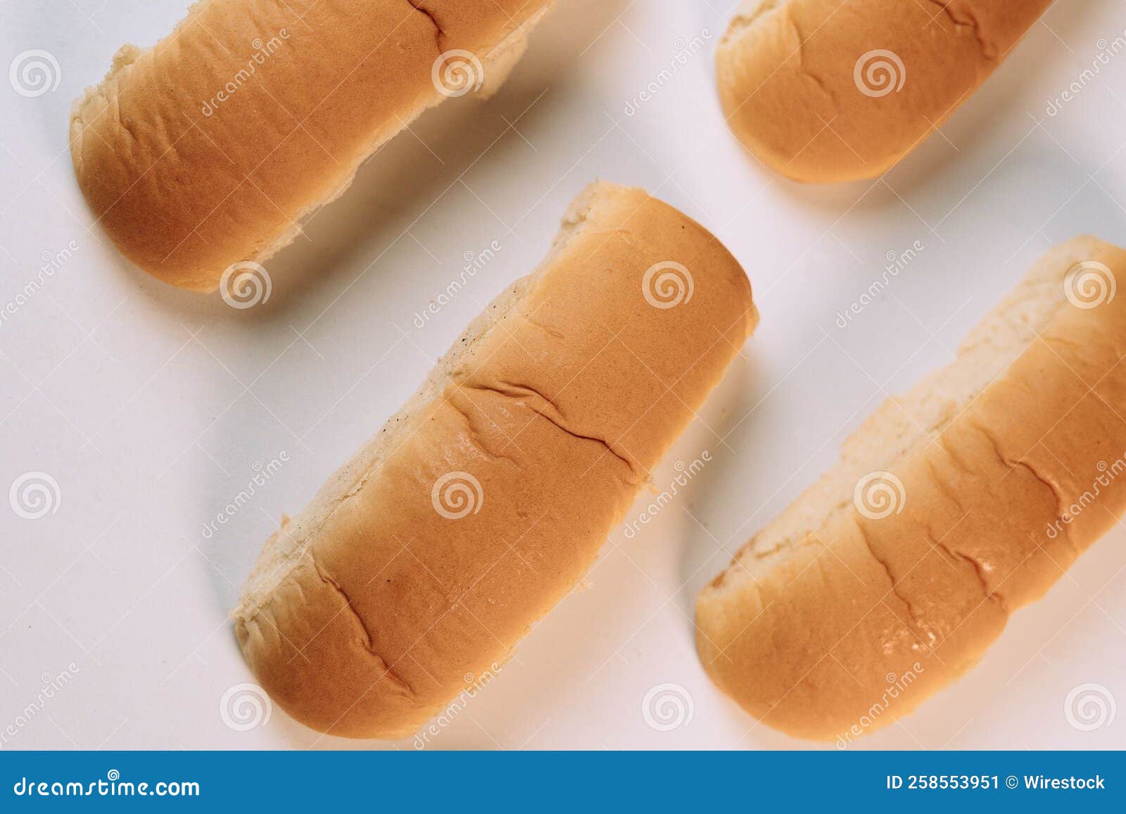 Freshly baked hot dog buns stock image. Image of food 258553951