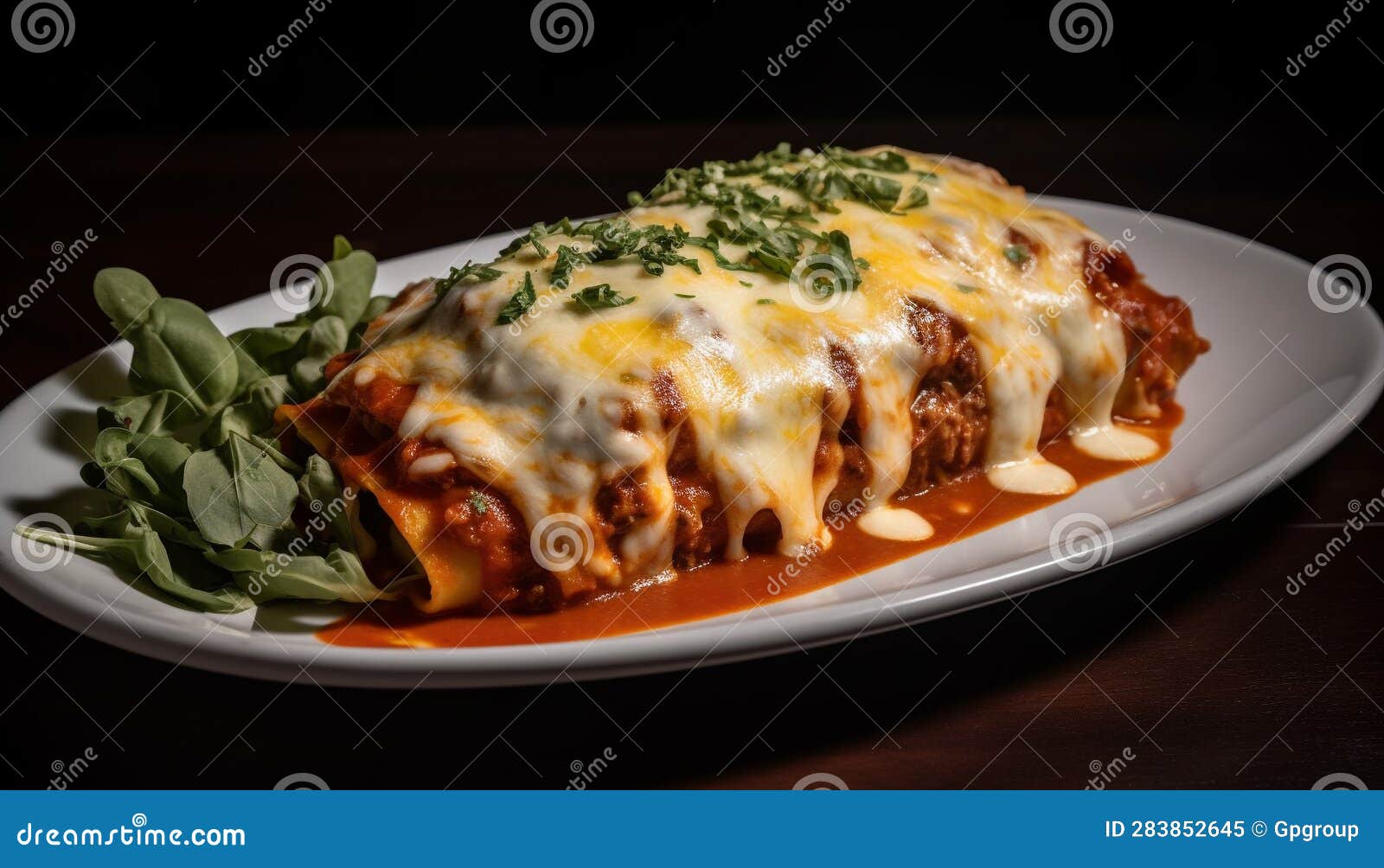 Freshly Baked Lasagna with Healthy Vegetable Sauce Generated by AI