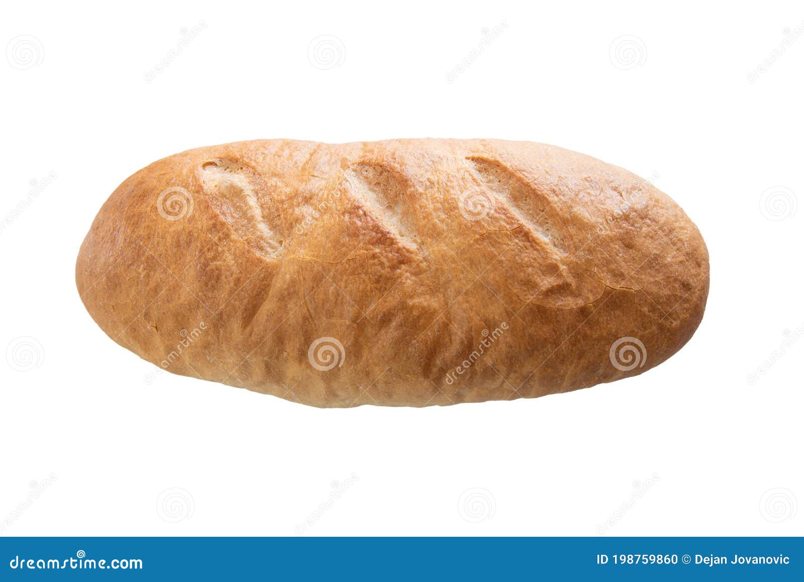 home made bread loaf  on white background