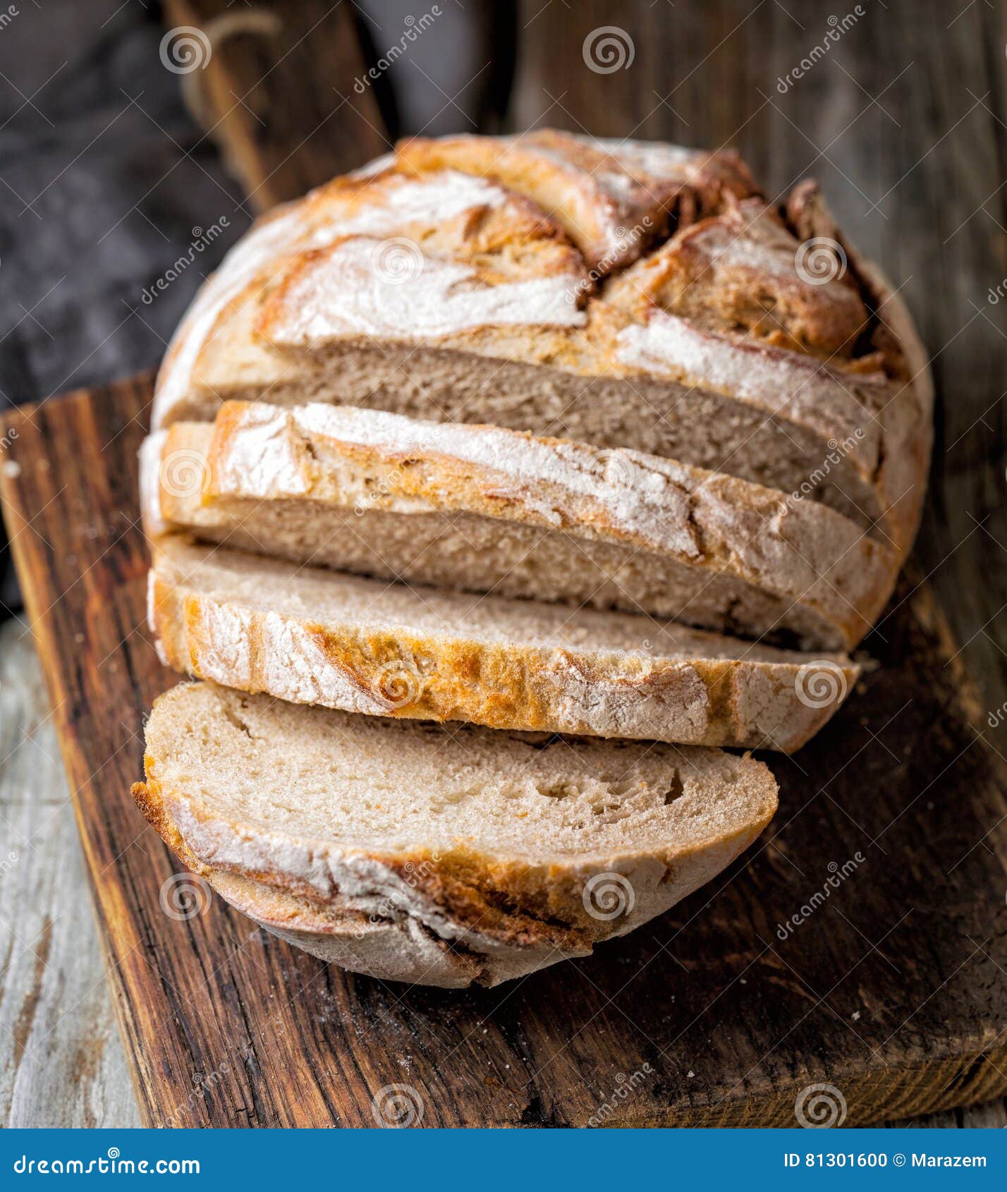 Freshly baked sliced bread stock photo. Image of bakery 81301600