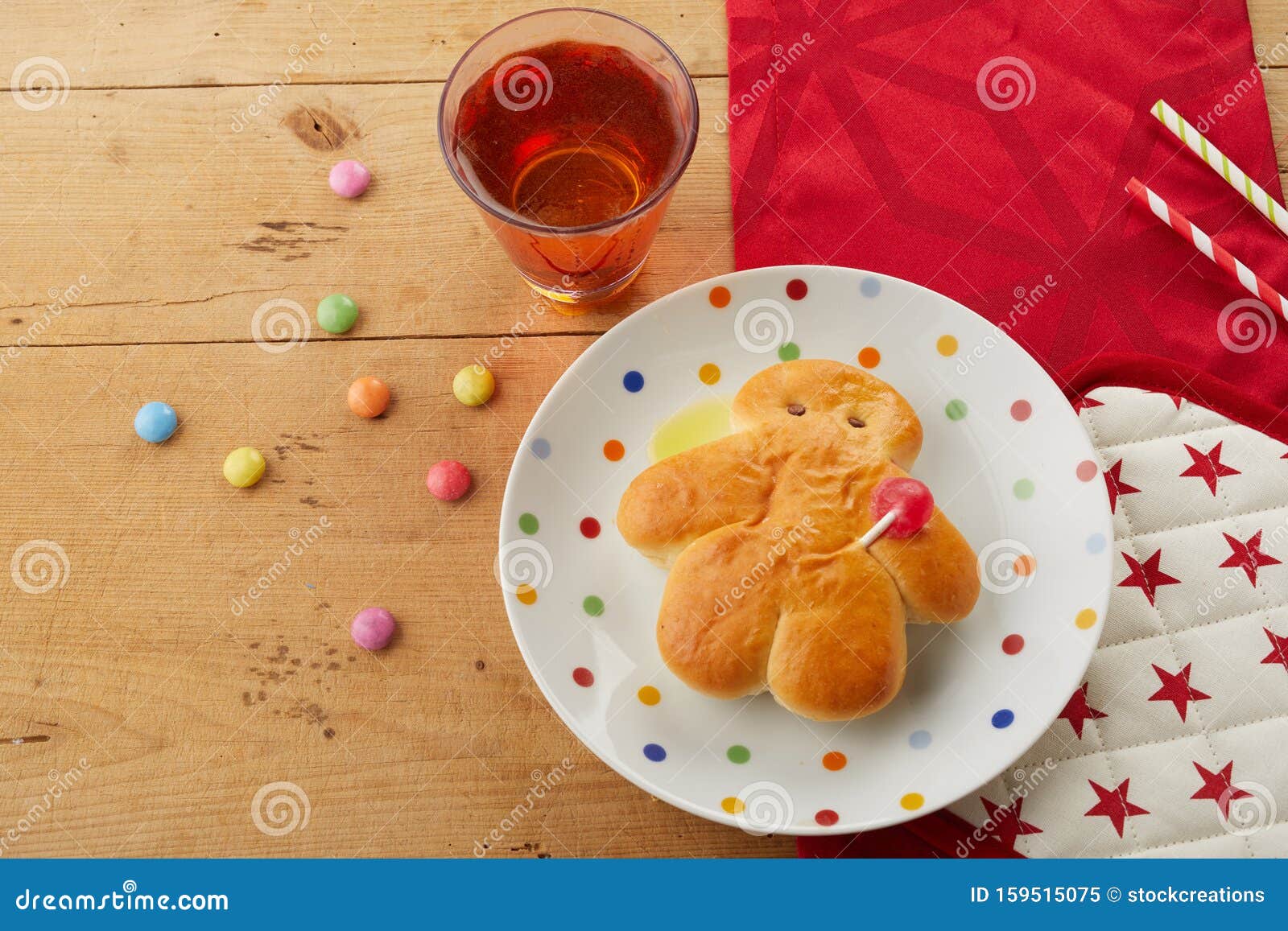 freshly baked stuten man on a festive table
