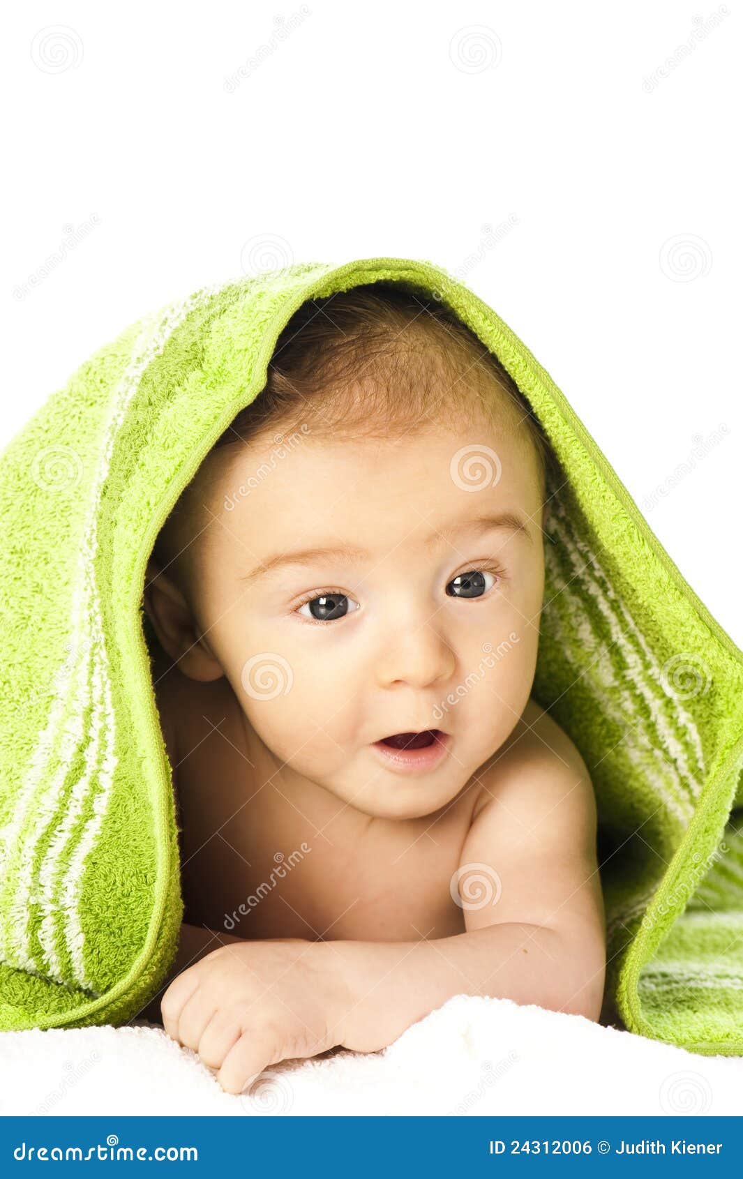 Freshly bathed baby stock photo. Image of little, look 24312006