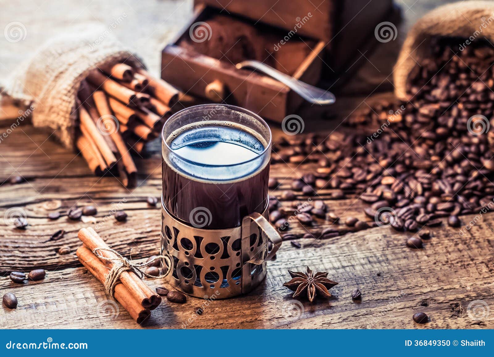Freshly Brewed Coffee with the Scent of Cinnamon Stock Photo Image of