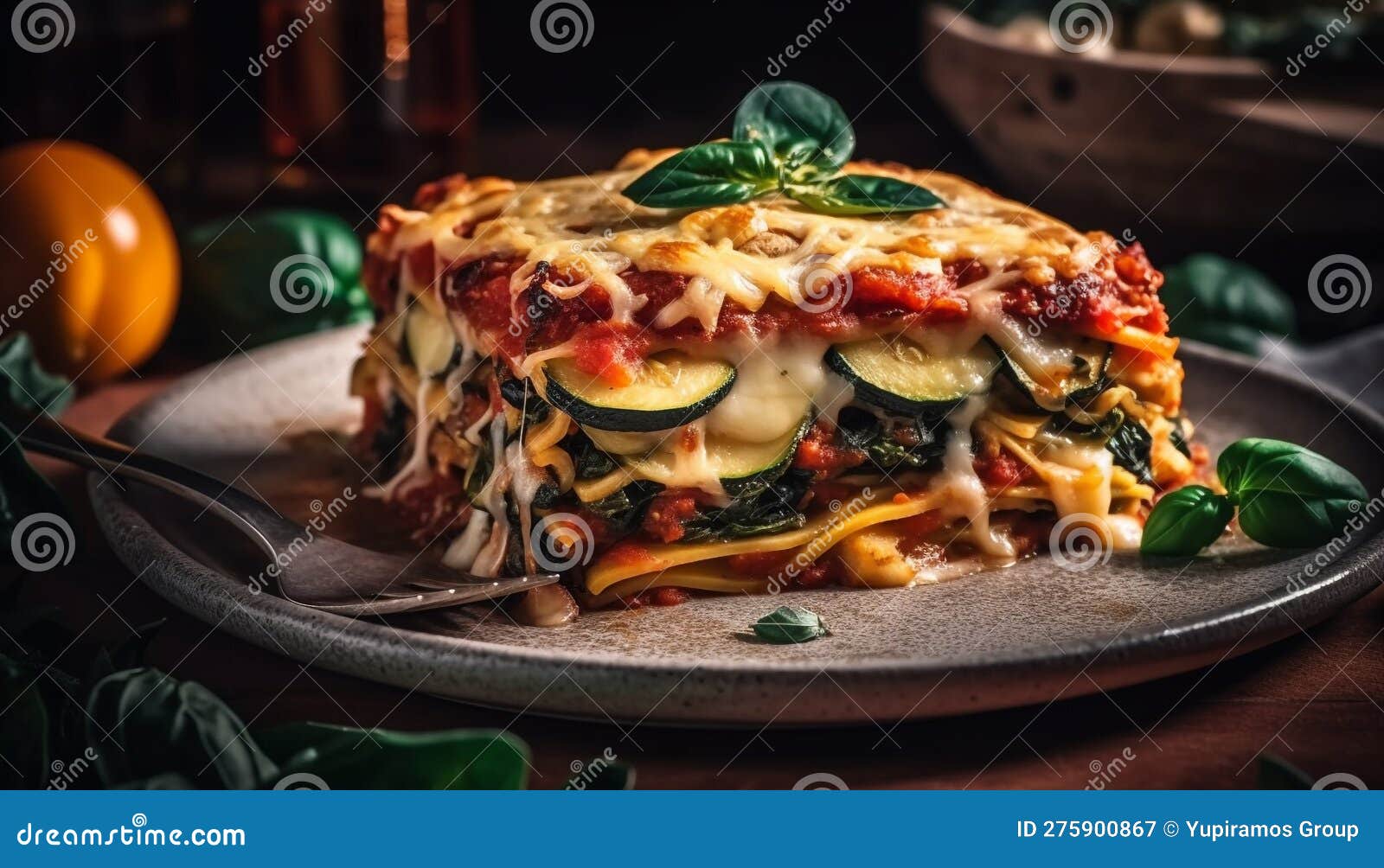 Freshly Cooked Lasagna with Mozzarella and Parmesan Cheese Generated by ...