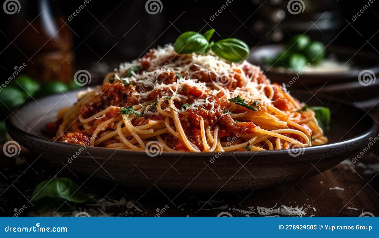 Freshly Cooked Vegetarian Bolognese Pasta with Parmesan and Herbs