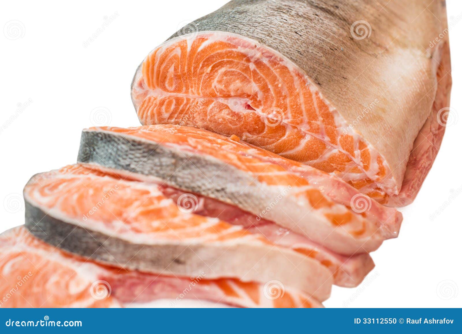 Freshly cut salmon steaks stock photo. Image of fresh 33112550