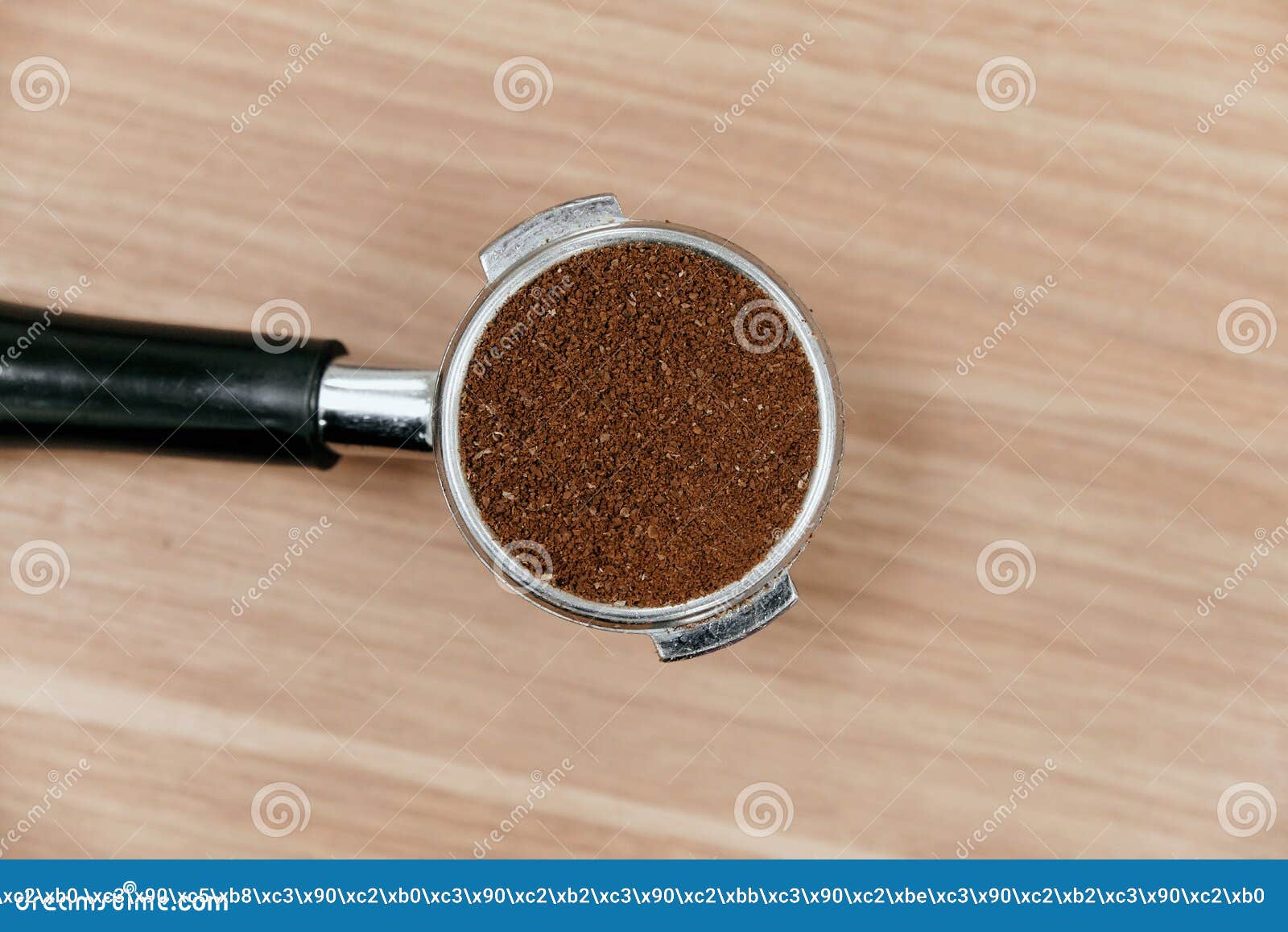 Freshly Ground Coffee in the Holder for Making a Portion of Coffee in