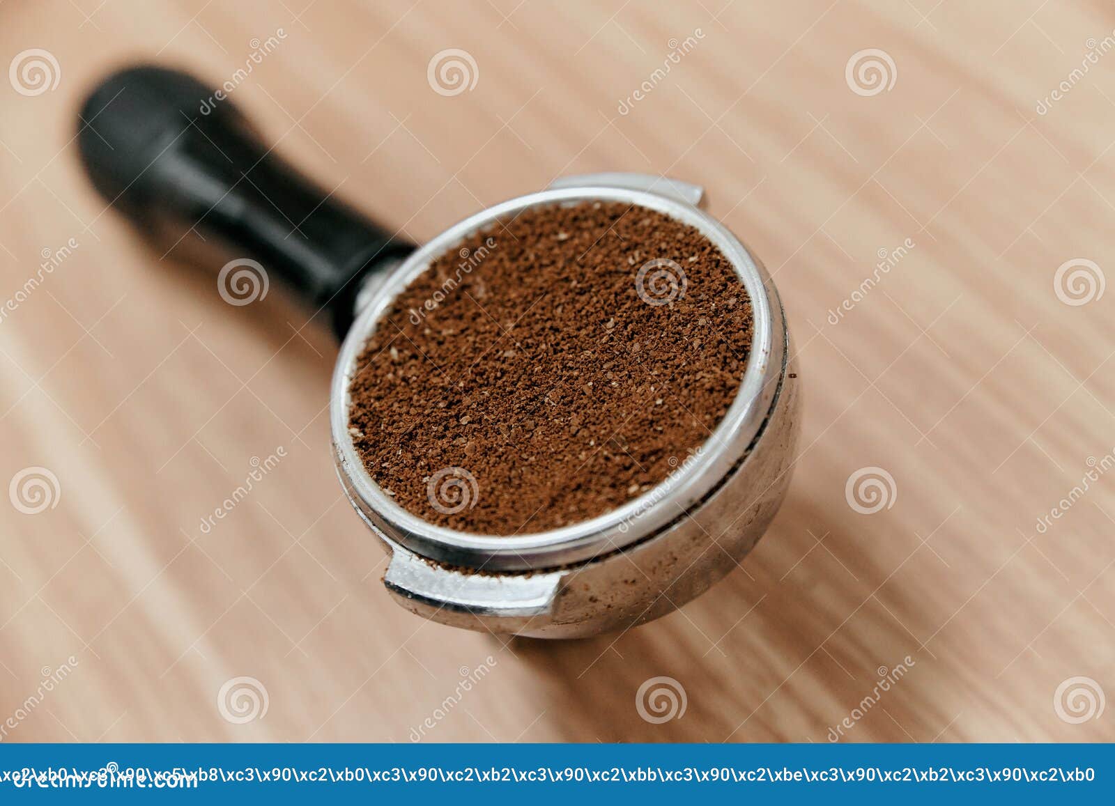 Freshly Ground Coffee in the Holder for Making a Portion of Coffee in