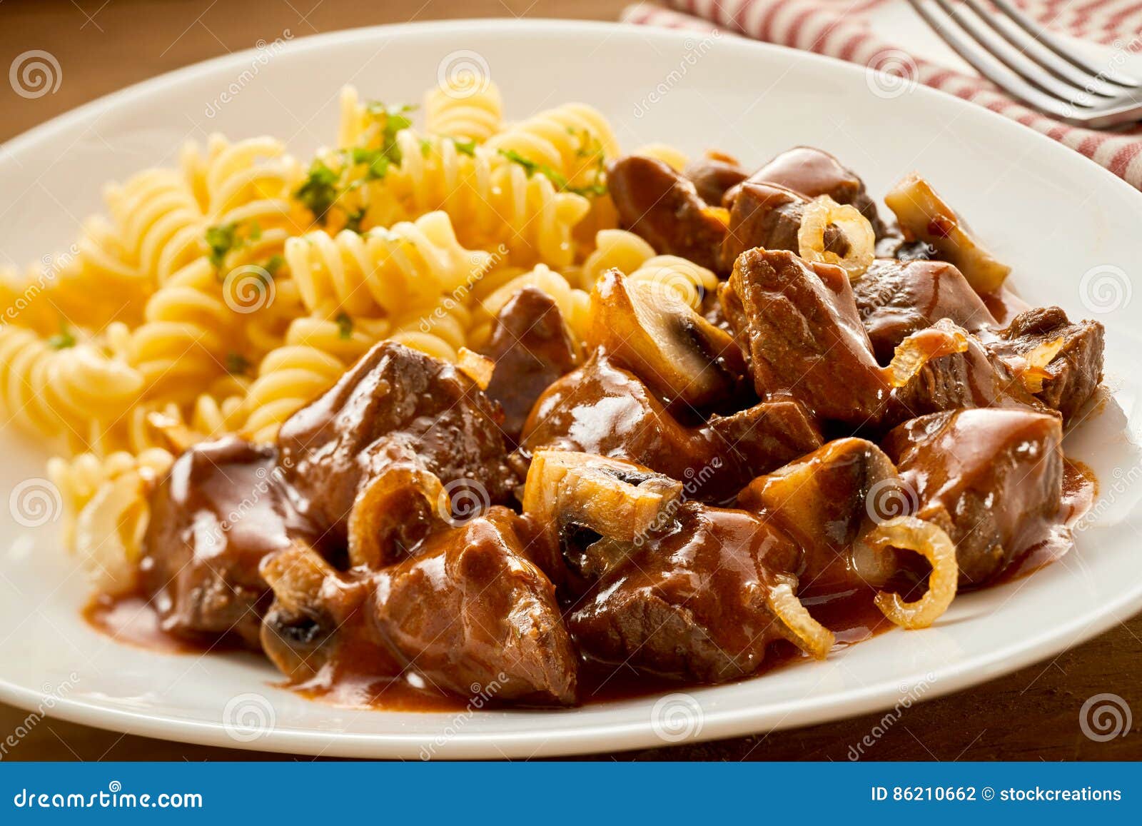 Freshly Made Hungarian Goulash with Pasta Stock Photo Image of diced