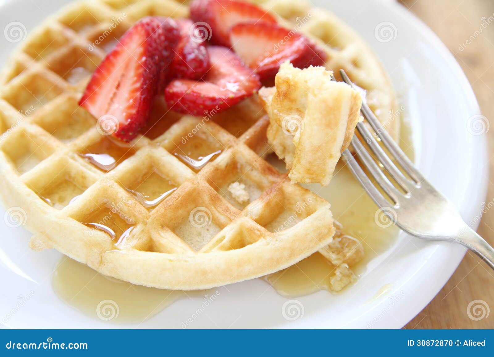 Freshlymade waffle stock photo. Image of fork, waffle 30872870