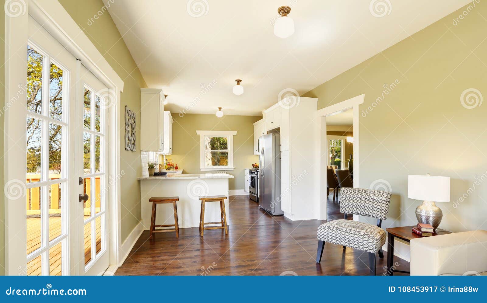 Freshly Updated Craftsman Home Interior Stock Image Image