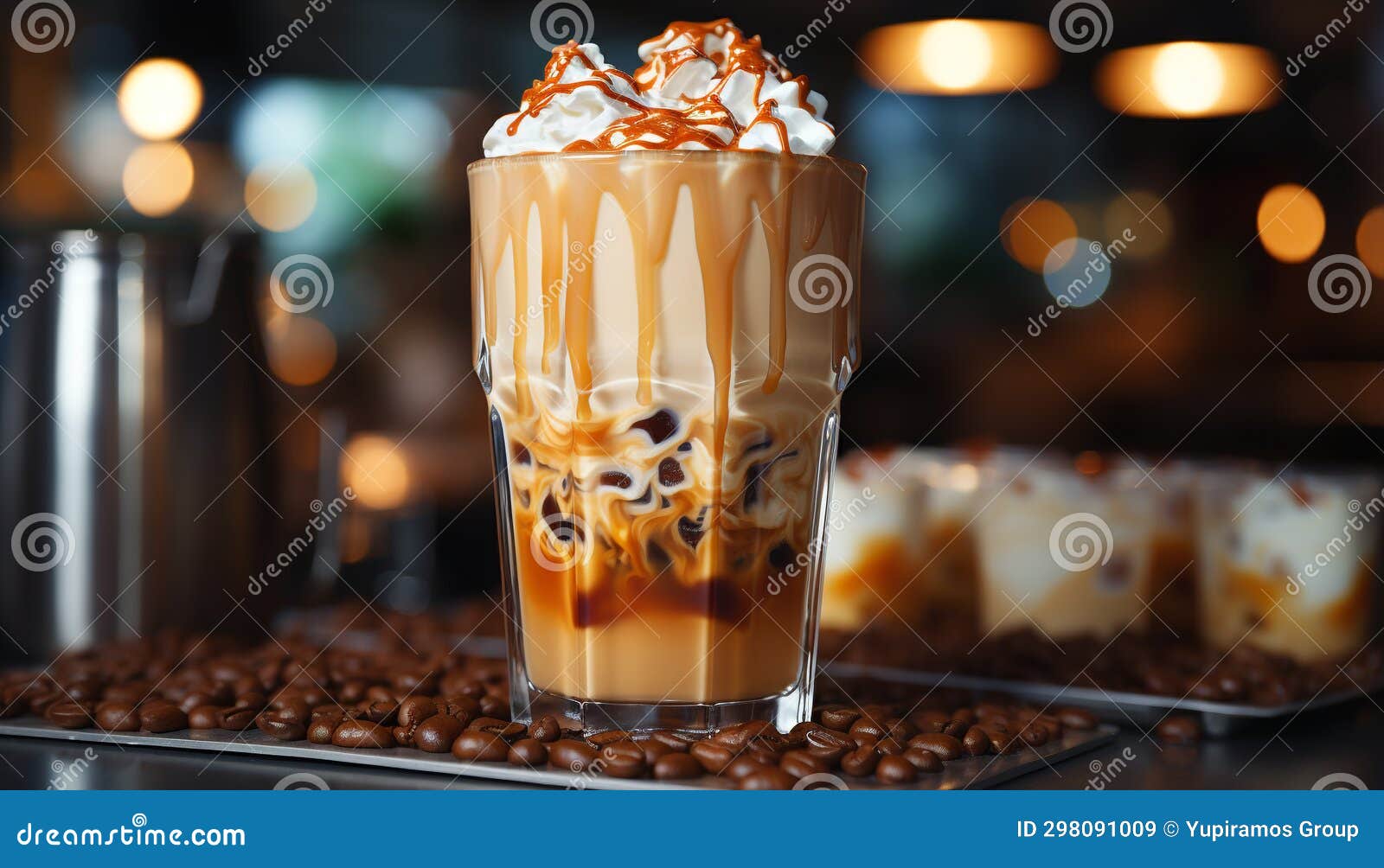 Freshness in a Cup Coffee, Chocolate, Milk, Whipped Cream Generated by
