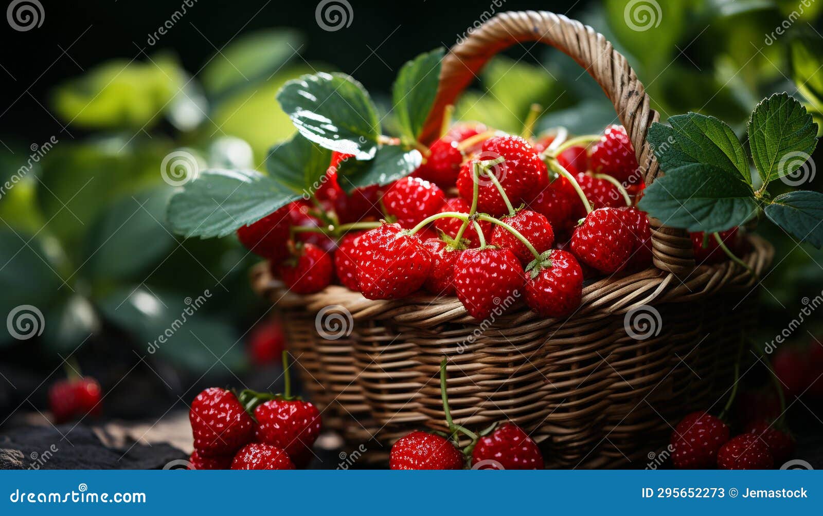Freshness of Nature Bounty in a Rustic Wicker Basket Generated by AI