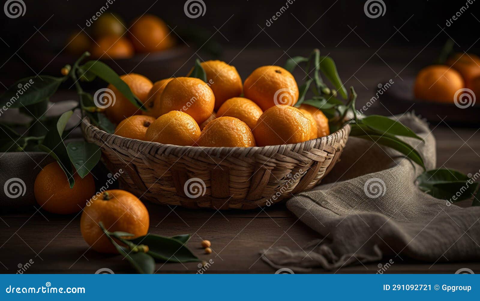 Freshness of Nature Bounty in a Rustic Wooden Basket of Fruit Generated
