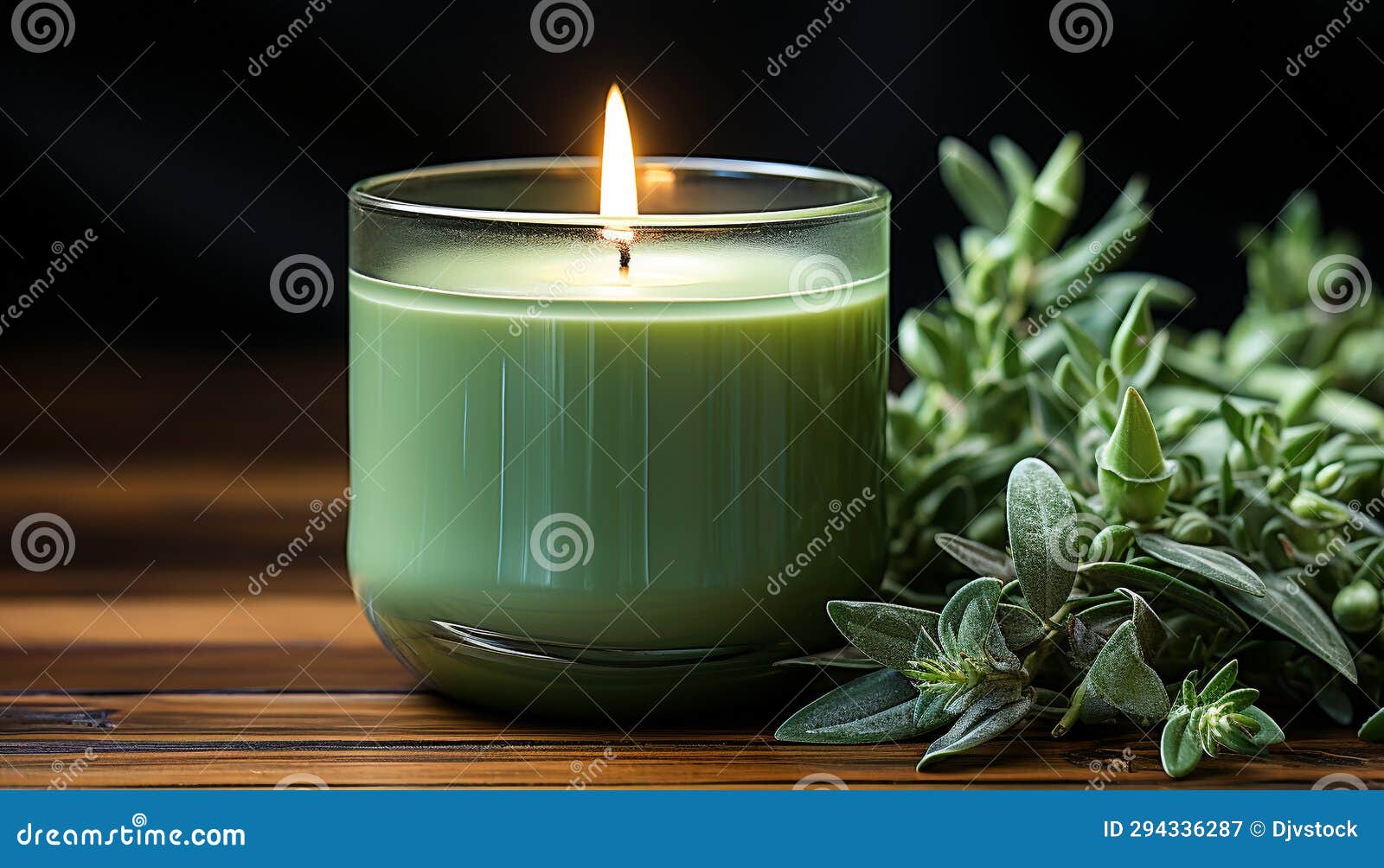 Freshness and Nature Glow in the Candle Flame Generated by AI Stock