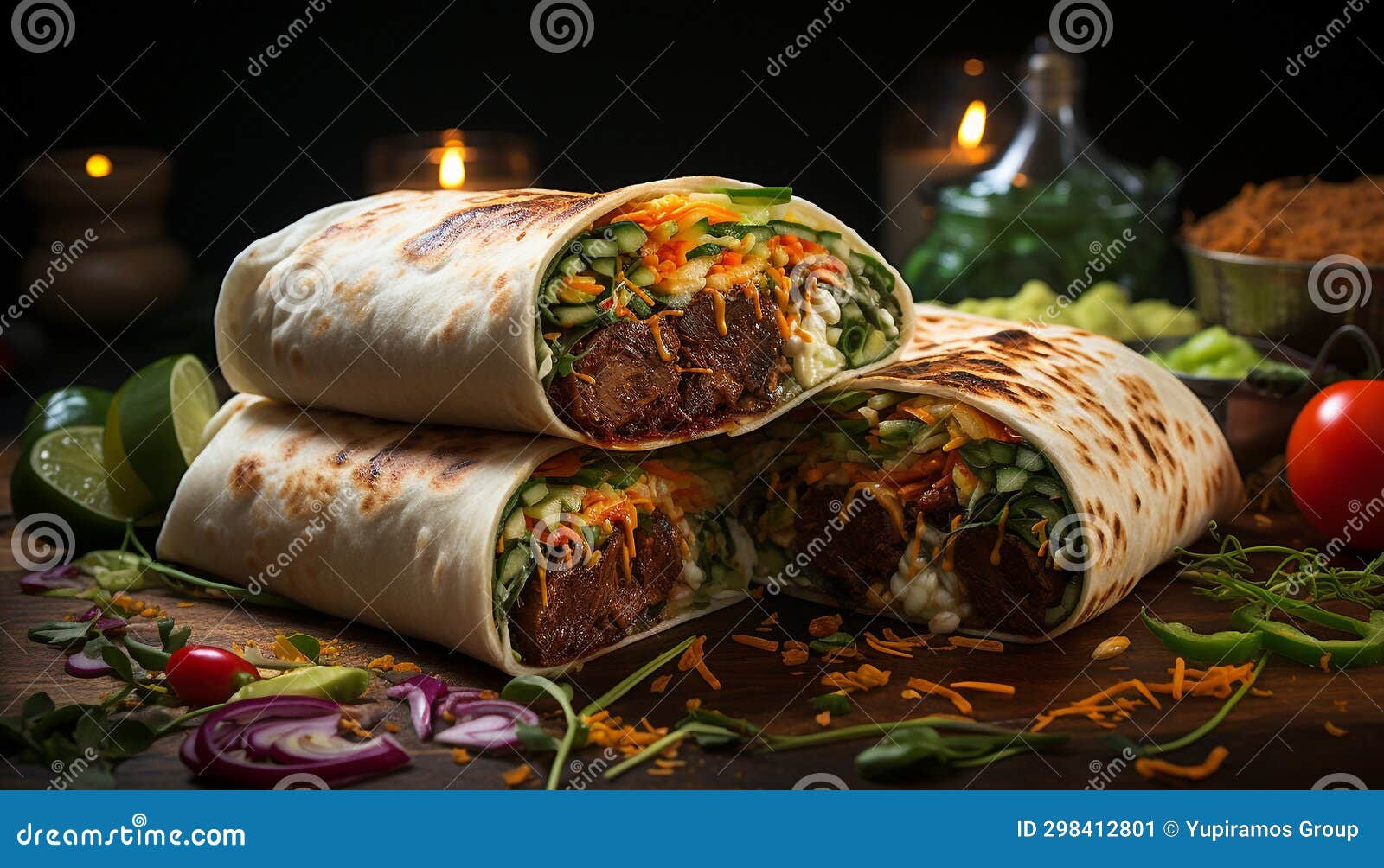 Freshness and Spice in a Homemade Mexican Beef Taco Generated by AI