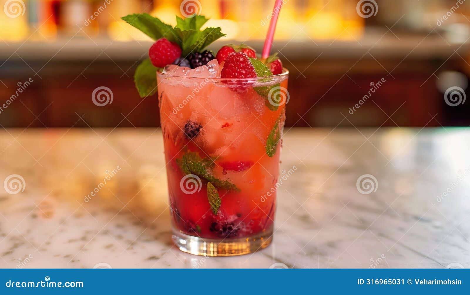 freshness and sweetness in a summer cocktail, berry mojito delight