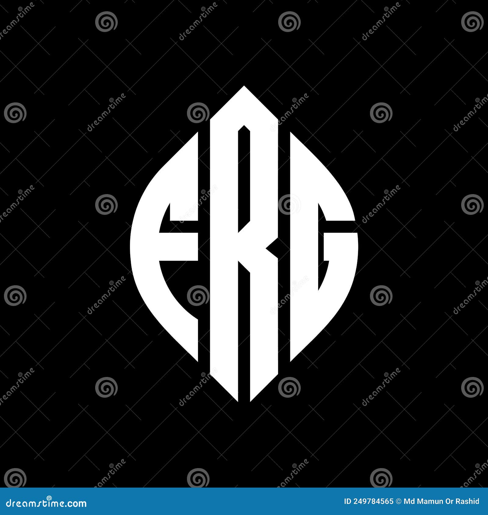 frg circle letter logo  with circle and ellipse . frg ellipse letters with typographic style. the three initials form a