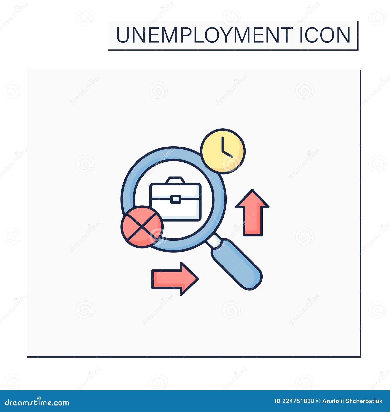 frictional unemployment color icon
