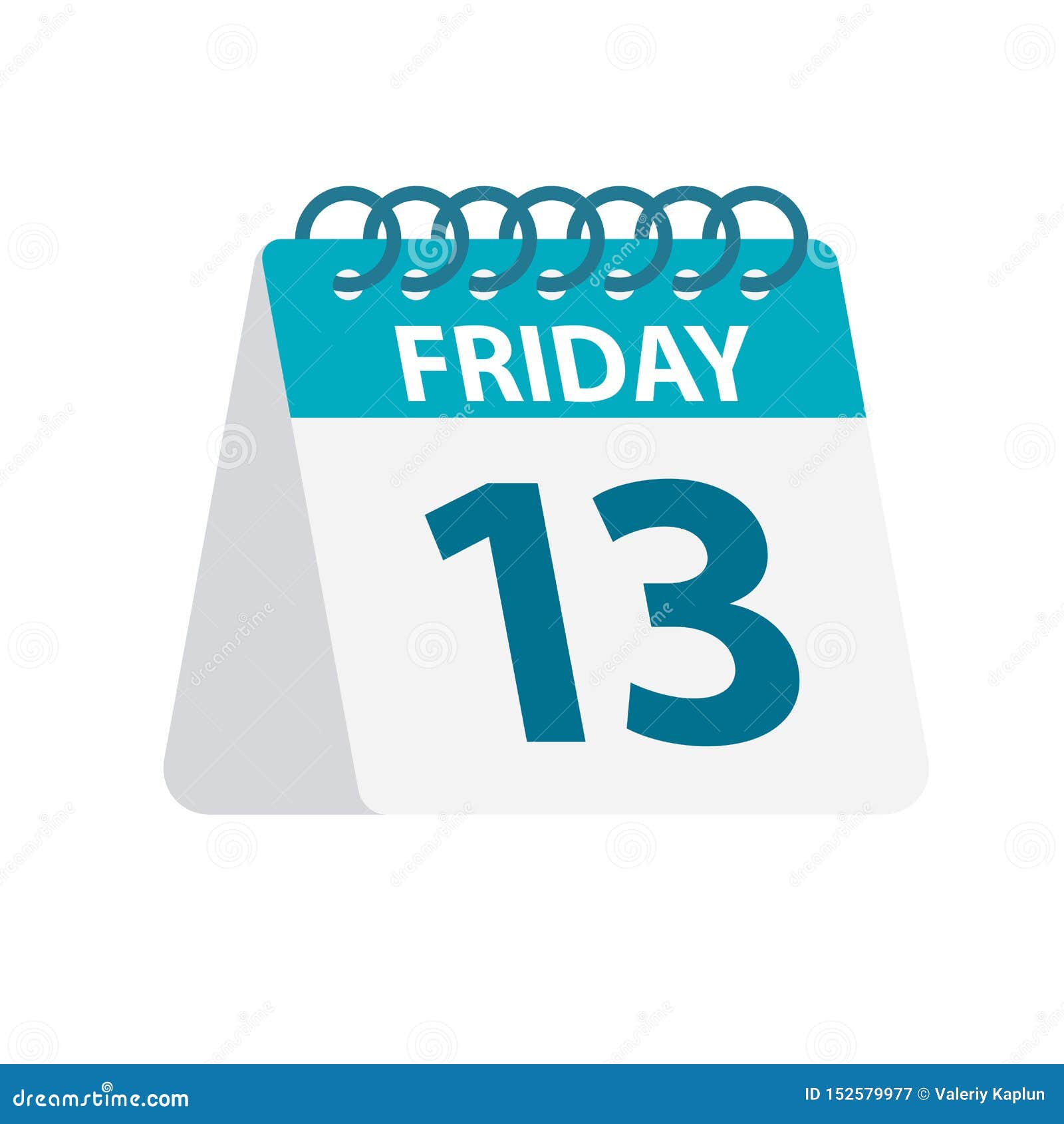 Friday 13 Calendar Icon. Vector Illustration of Week Day Paper Leaf