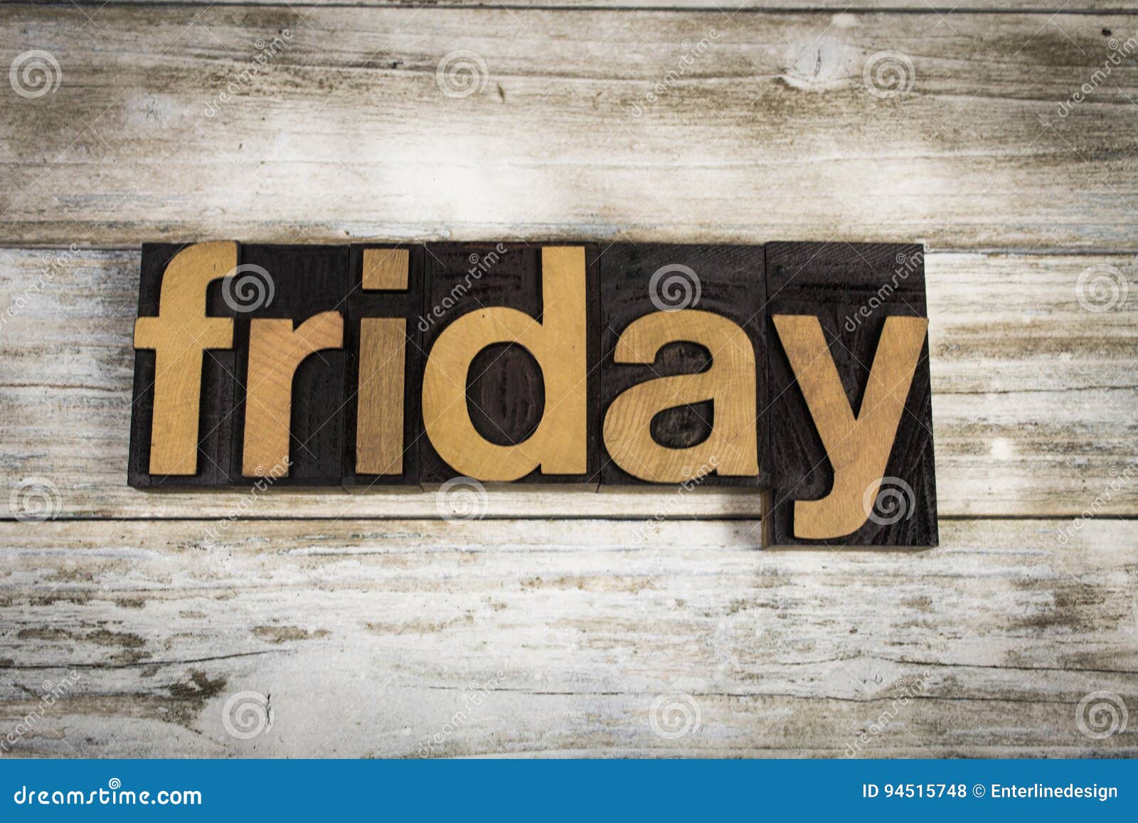 Friday Letterpress Word on Wooden Background Stock Photo - Image of ...