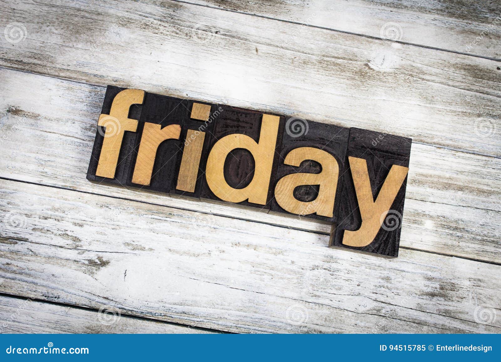 Friday Letterpress Word on Wooden Background Stock Image - Image of ...
