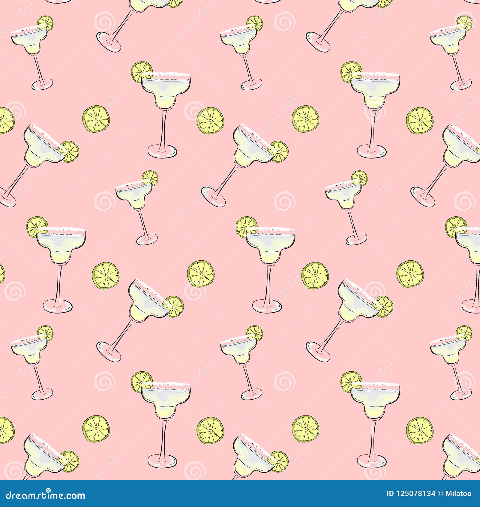 friday mood cocktail background. margarita drinks pattern. weekend, holiday dcoration, wrap, cloth print.