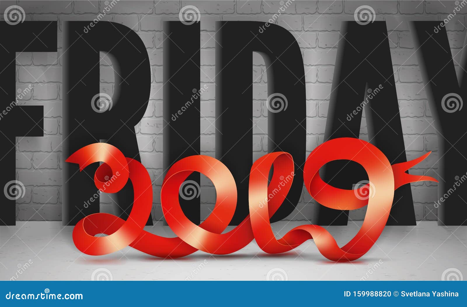 Friday Sale 19 3d Banner Template With Ribbon Stock Vector Illustration Of Capital Gray