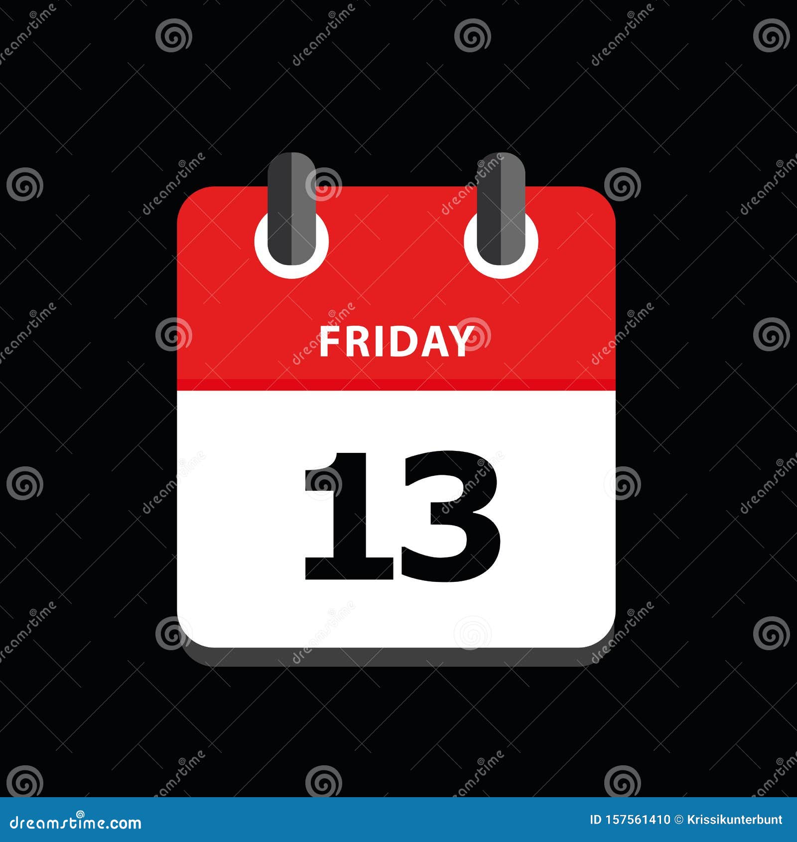 Friday the 13th Calendar Icon Stock Vector - Illustration of luck ...