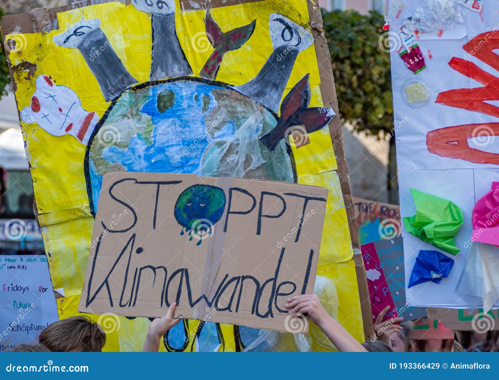 fridays for future stops climate change poster in german