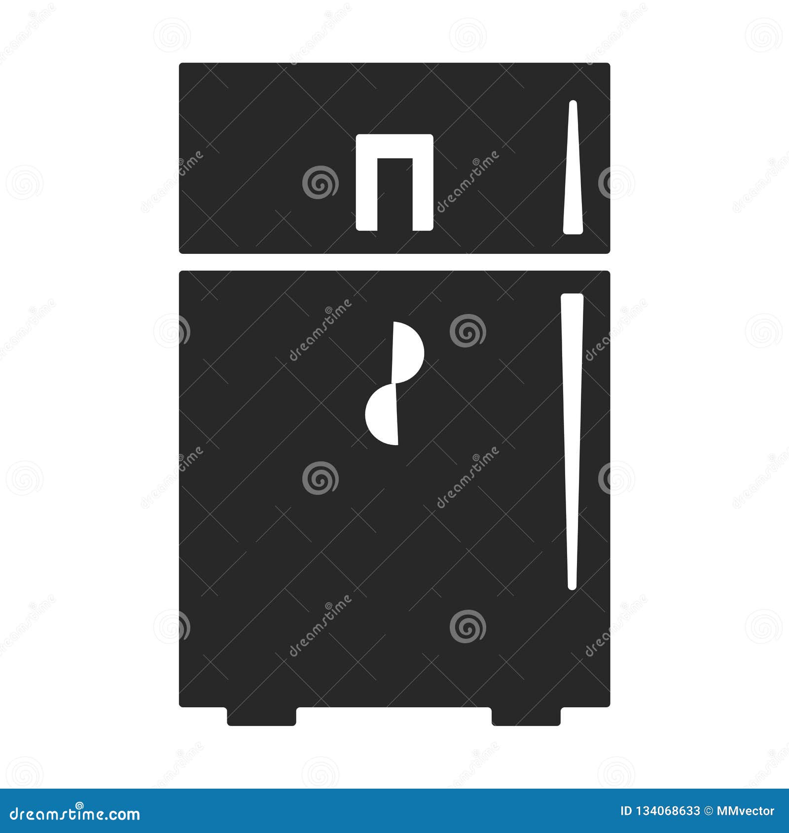 Fridge Icon Vector Sign and Symbol Isolated on White Background, Fridge