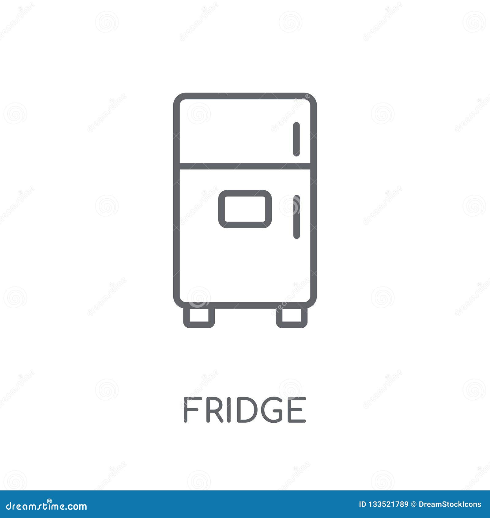 Fridge Linear Icon. Modern Outline Fridge Logo Concept on White Stock