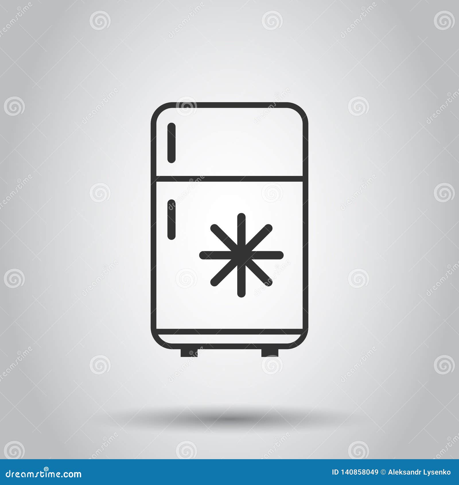Fridge Refrigerator Icon in Flat Style. Freezer Container Vector