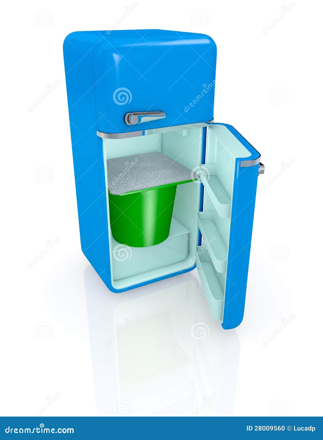 Fridge and yogurt stock illustration. Illustration of door 28009560