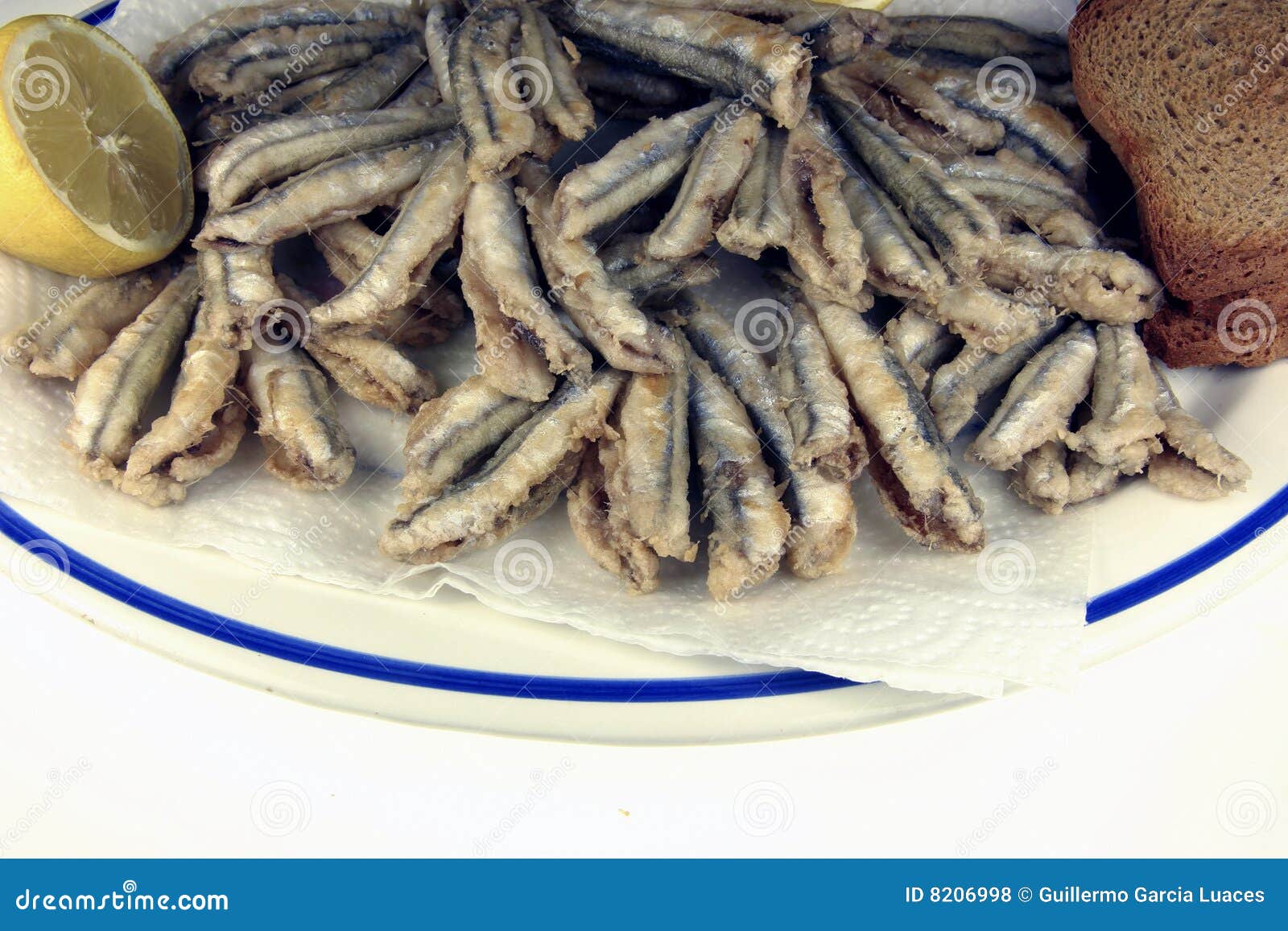 Fried Anchovies stock photo. Image of meat, sardine, food 8206998