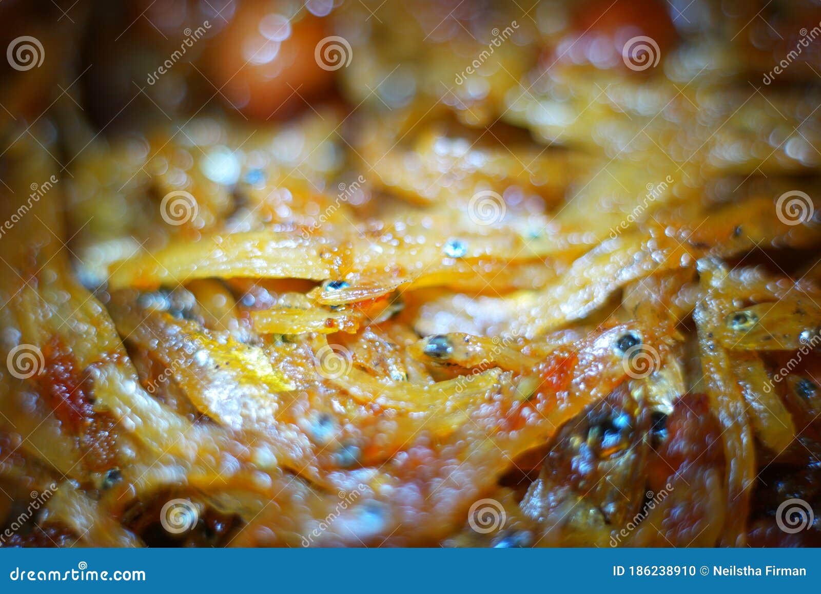 Fried Anchovy Fish with Peanuts and Chilli Stock Photo Image of food