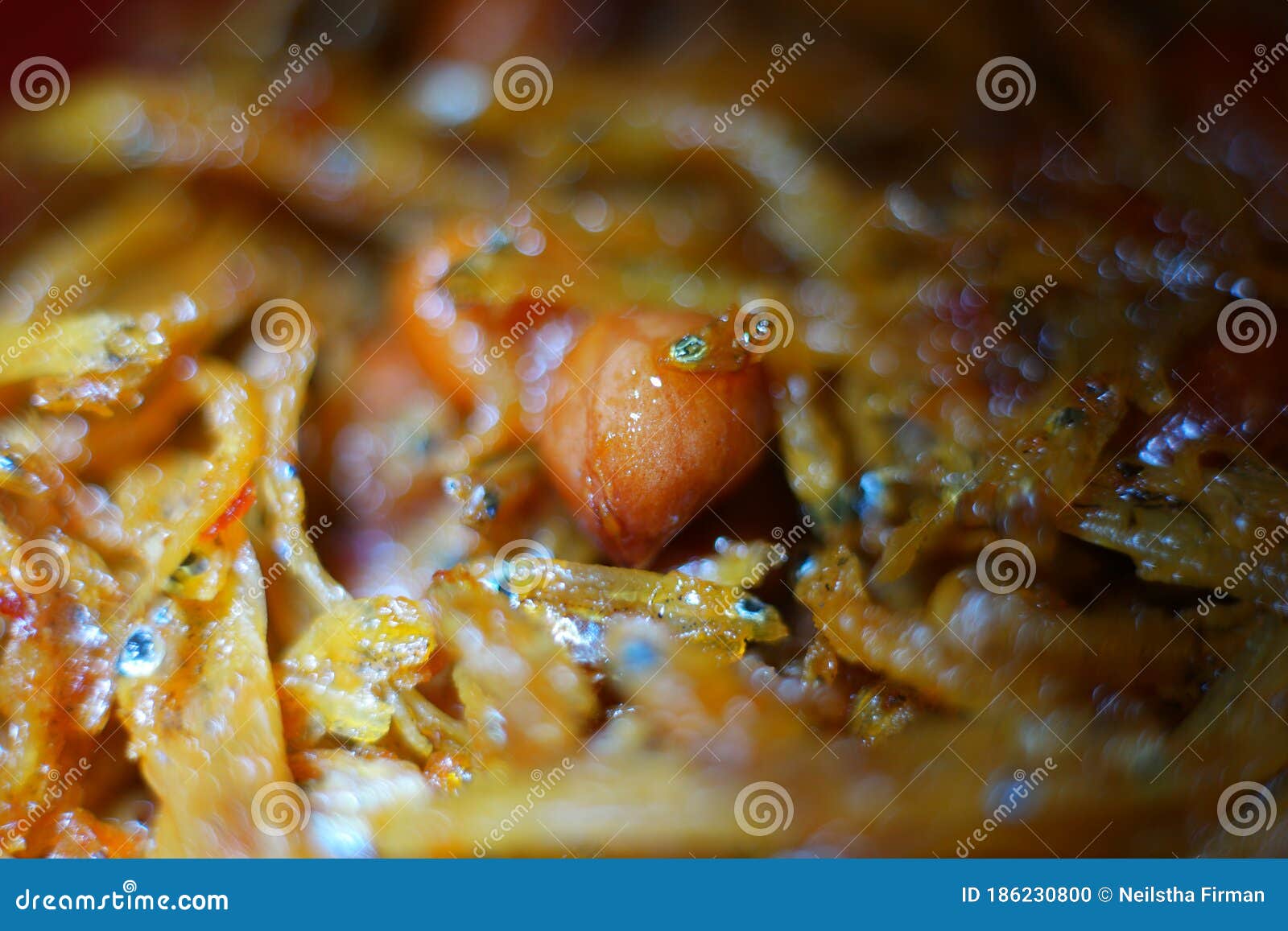 Fried Anchovy Fish with Peanuts and Chilli Stock Photo Image of
