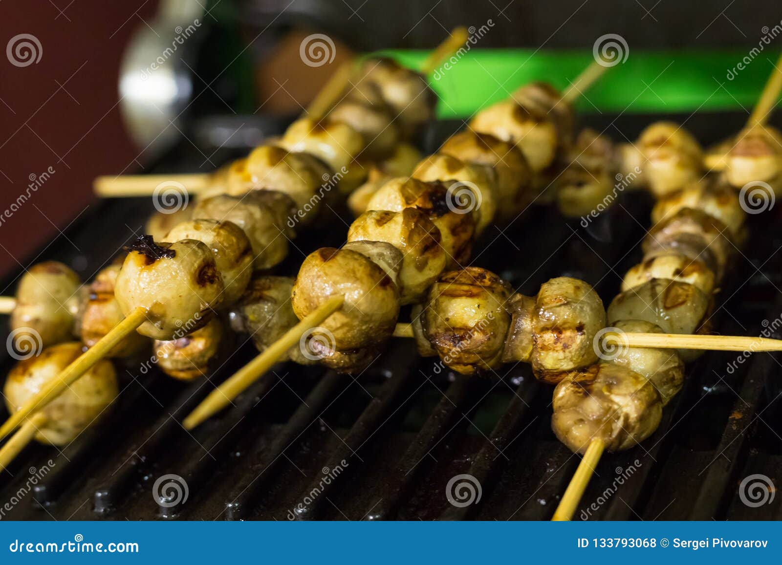 Fried Appetizing Vegetable Kebabs Dietary Dish Source of Protein