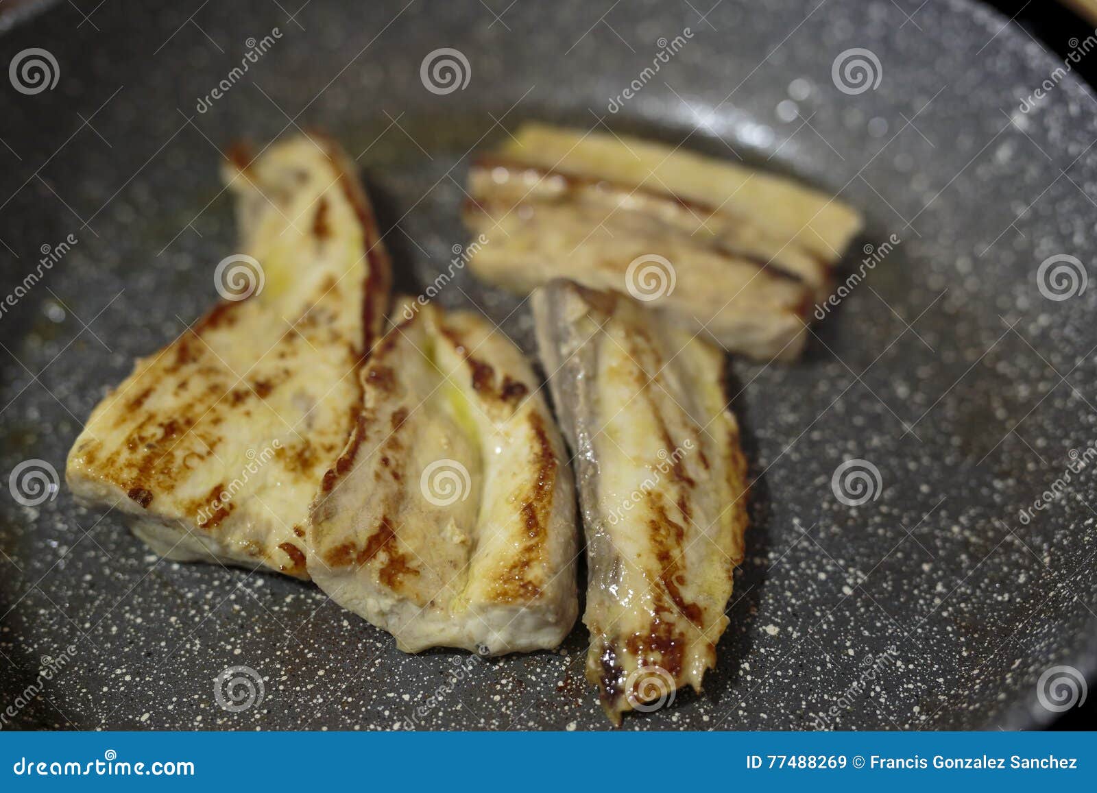 Fried bacon in a pan stock image. Image of cholesterol 77488269