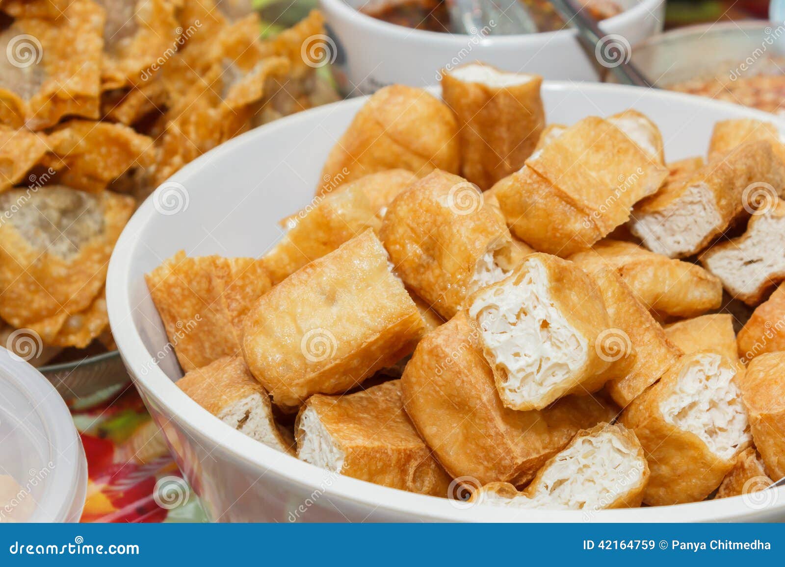 Fried bean curd stock image. Image of asian, spongy, traditional 42164759