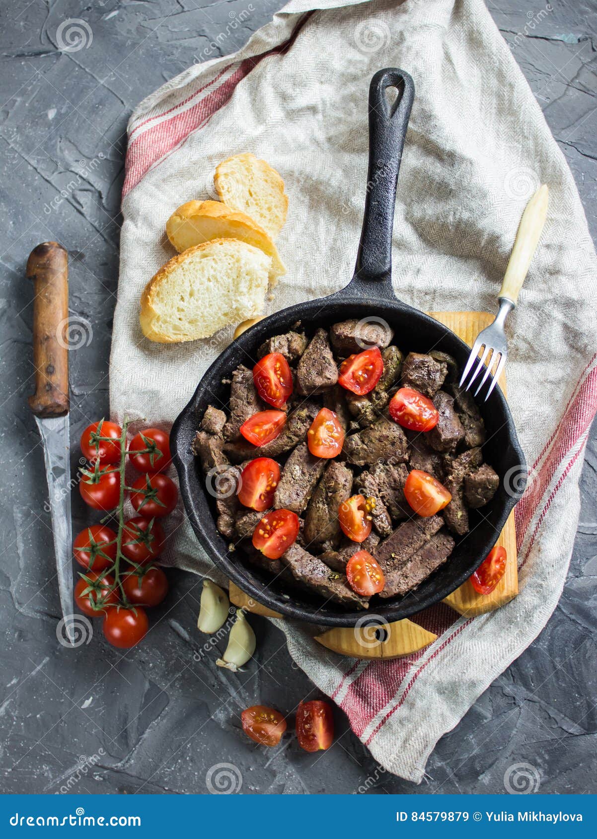 Fried beef liver stock image. Image of main, ready, food 84579879