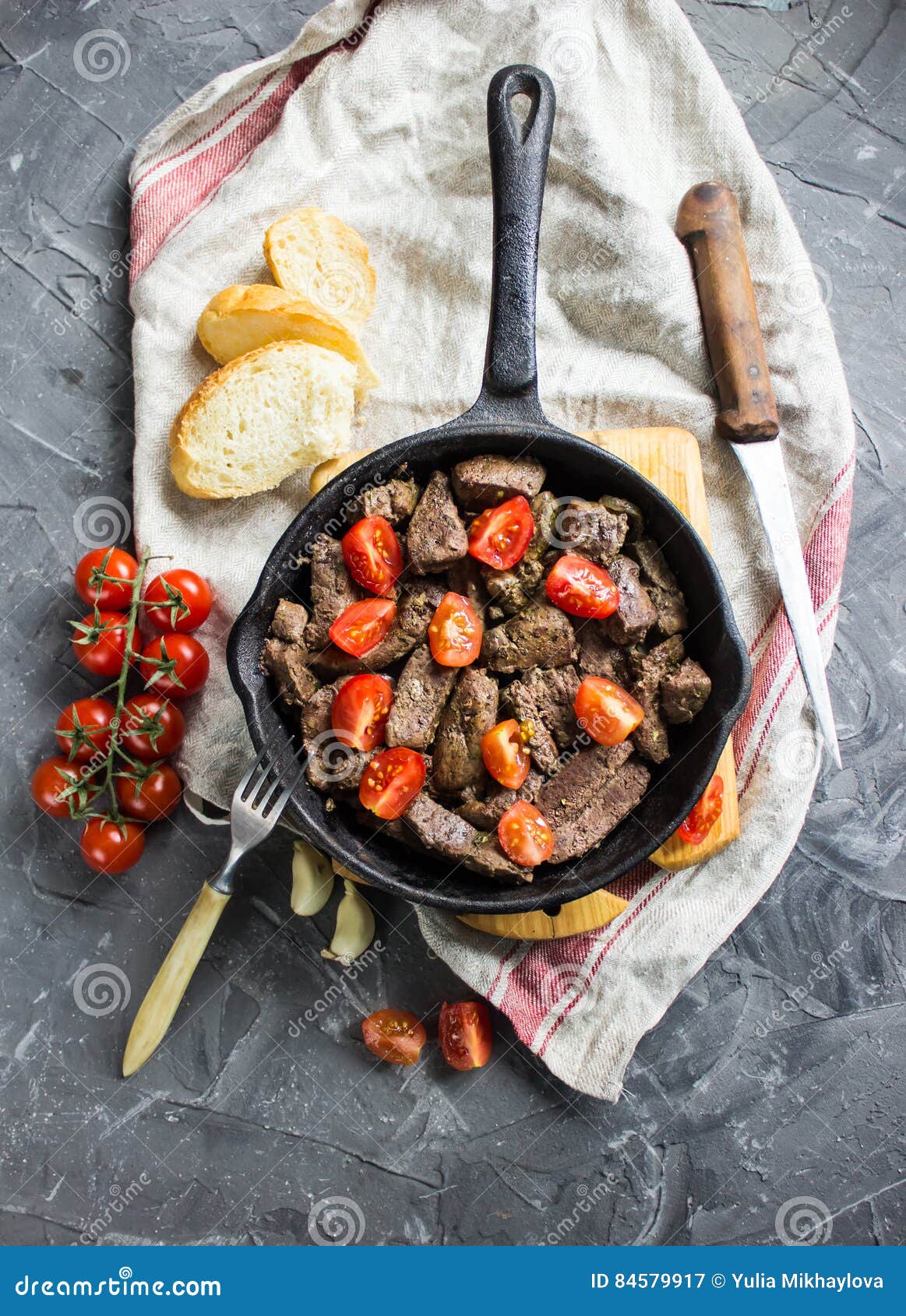 Fried beef liver stock image. Image of appetizer, offal 84579917