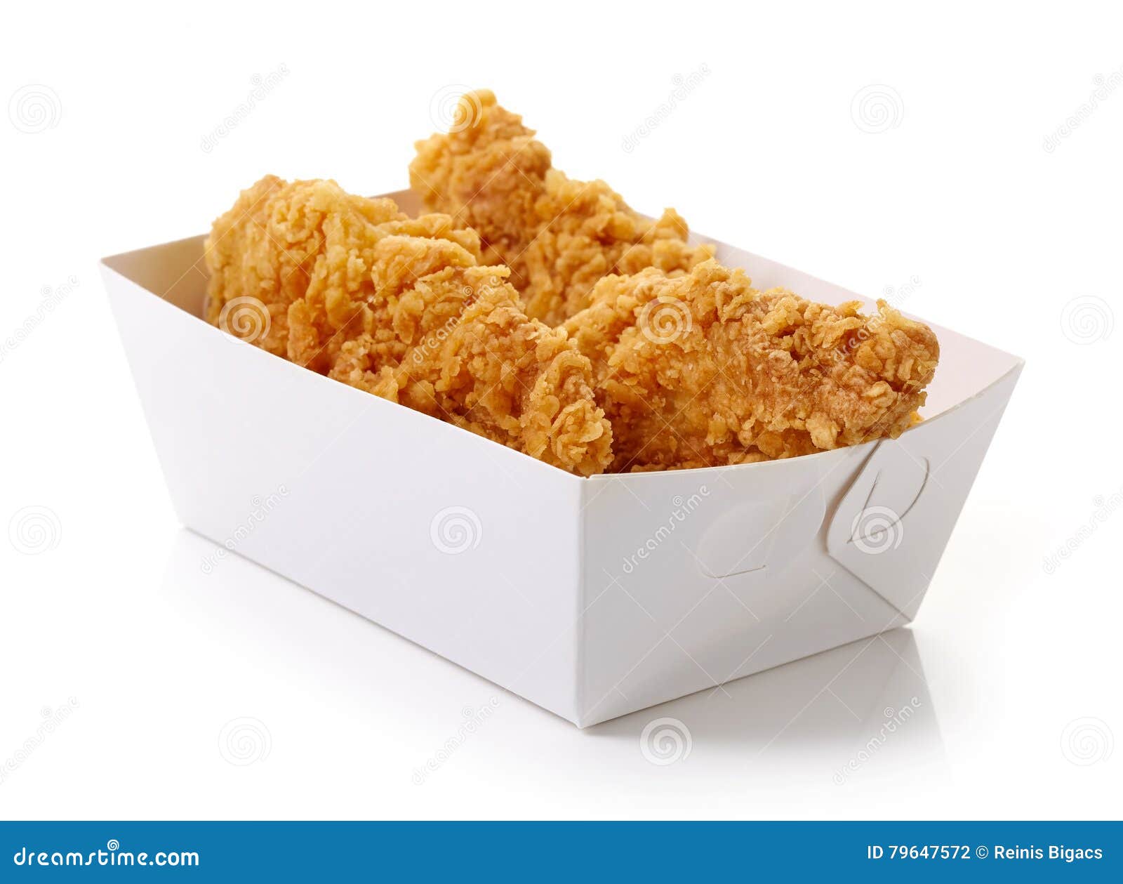 Fried Breaded Chicken Fillet in White Cardboard Box Stock Photo Image