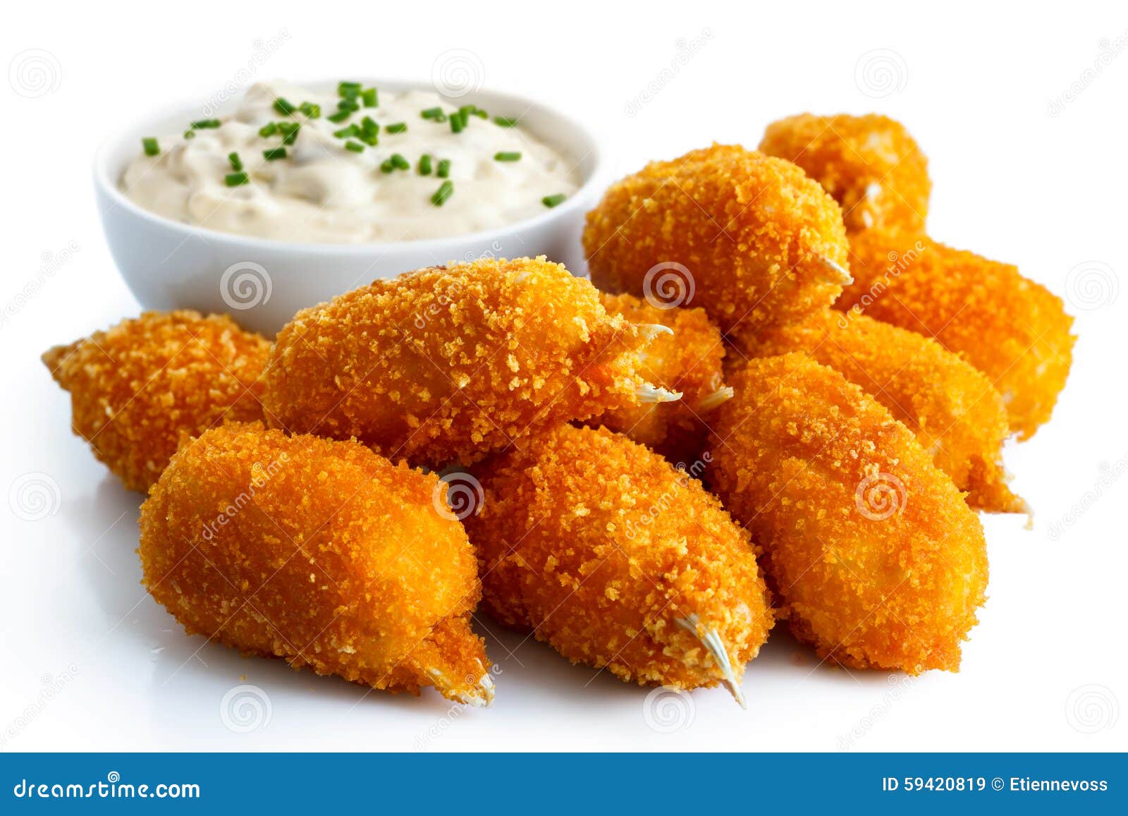 fried breaded surimi crab claws.