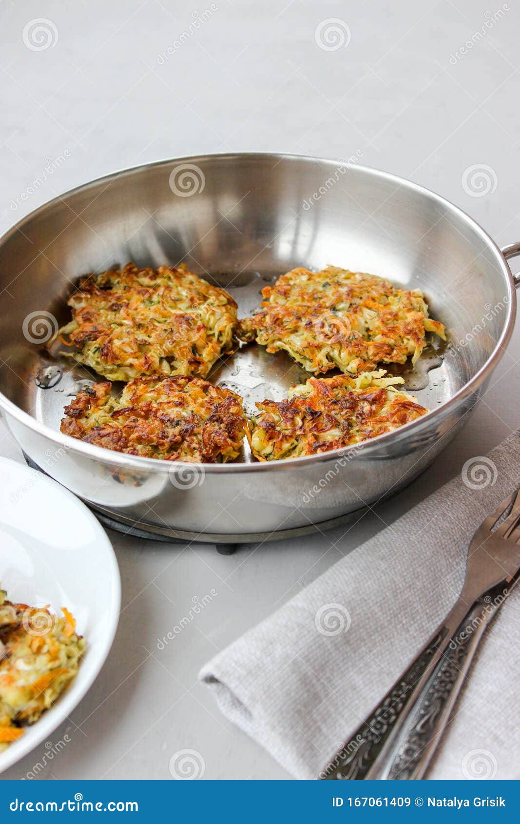 Fried cabbage fritters stock image. Image of taste, frying 167061409